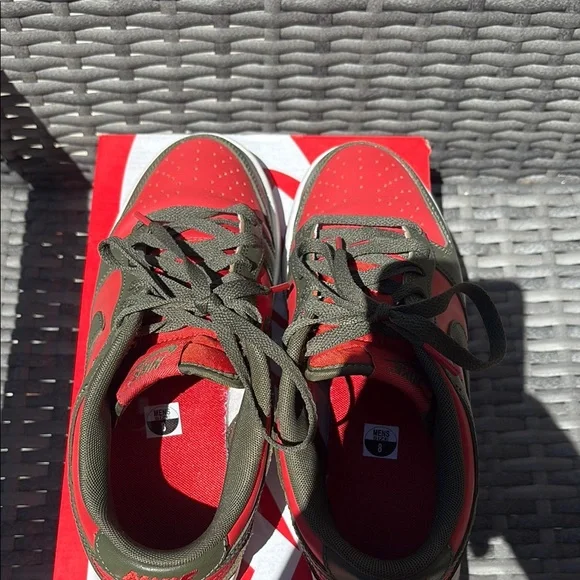 Nike Dunk Low Red and Olive - Picture 5 of 8